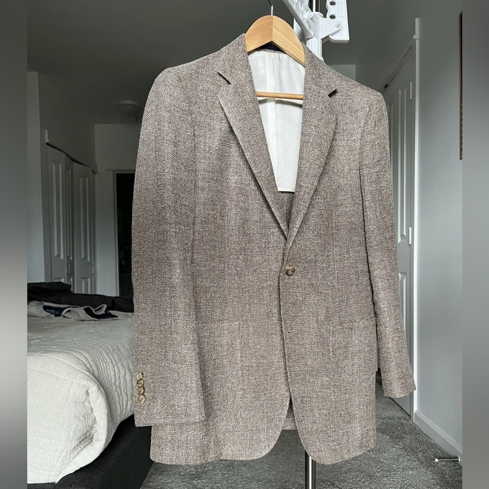 Suitsupply Sports Coat Havana 38  Linen Silk Cotton